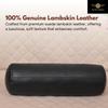 Azrah Traders Neck Roll Pillow Cushion Cover, 14x6 Inch Full Moon Round Bolster Pillow Case, Cylinder Soft Lambskin Leather Pillowcase for Head, Spine & Neck Support During Sleep - Black Pack of 2 view 2