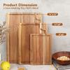 Acacia Wood Cutting Board Set with Juice Groove (3 Pieces), Organic Wooden Cutting Boards for kitchen, Butcher Block Cutting Board for Meat, Vegetable, Wooden Chopping Board 15x10, 12x8, 9x6 inch view 2