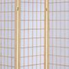 Benjara 3 Panel Foldable Wooden Frame Room Divider with Grid Design, Brown view 3