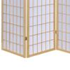 Benjara 3 Panel Foldable Wooden Frame Room Divider with Grid Design, Brown view 4