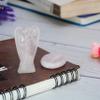 Crocon Rose Quartz Gemstone Peace Pocket Angel with Palm Worry Thumb Stone Guardian Carved Mini Healing Statue Energy Generator Prayer Gift Good Luck Decor view 3