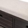 SOFTSEA Storage Bench Upholstered Storage Ottoman with Removable Basket and 2 Drawers, Farmhouse Shoe Bench with Seat Cushion, Full Assembled, Espresso view 4