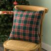 AQOTHES Pack of 2 Christmas Plaid Decorative Throw Pillow Covers Scottish Tartan Cushion Case for Farmhouse Home Holiday Decor Red and Green, 20 x 20 Inches view 4