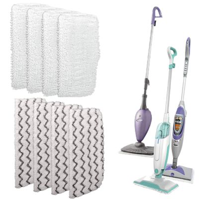 F Flammi 8 Pack Steam Mop Pads for Shark S1000 Series (4 Soft + 4 Scrub Pads)