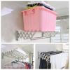 GXFWJD Drying Rack Airer Wall Mounted | Clothes Drying Rack| Round Stainless Steel Rods | Fully Assembled | Compact Sturdy Space-Saving Design Towel Bar (Color : Silver, Size : 80cm) view 3