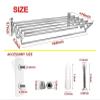 GXFWJD Drying Rack Airer Wall Mounted | Clothes Drying Rack| Round Stainless Steel Rods | Fully Assembled | Compact Sturdy Space-Saving Design Towel Bar (Color : Silver, Size : 80cm) view 4