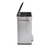 Amazon Basics Dual Compartment Recycling Trash Can with Soft-Close Lid and Removable Liner Buckets, 60 Liters, Rectangular, Grey, Silver view 2