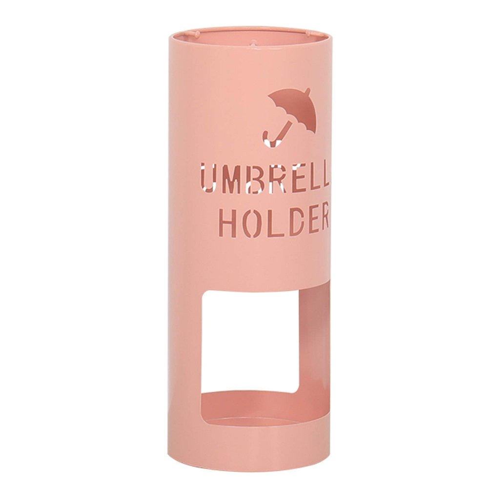 Umbrella Racks Wrought Iron Umbrella Stand Umbrella Holder, with 3 Hooks Home Hotel Office Freestanding Umbrella Basket, Waterproof and Rustproof, 50x19cm (Color : Pink)