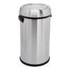 Amazon Basics Round Stainless Steel Trash Can with Swing lid - 65 litre/ 17.2 Gallon, Silver, Black view 1