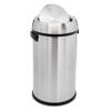 Amazon Basics Round Stainless Steel Trash Can with Swing lid - 65 litre/ 17.2 Gallon, Silver, Black view 2