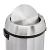Amazon Basics Round Stainless Steel Trash Can with Swing lid - 65 litre/ 17.2 Gallon, Silver, Black view 3
