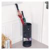 Umbrella Racks Black Wrought Iron Umbrella Stand Umbrella Holder, Space-Saving Large-Capacity Umbrella Storage Basket with 3 Hooks and Drip Tray, 50x19cm view 1