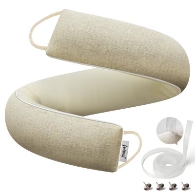 fowong Door Draft Stopper 30", Weighted Under Door Noise Stopper, Oatmeal