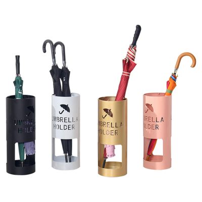 Umbrella Racks Iron Umbrella Stand Umbrella Holder, Umbrella Storage Basket for 10-15 Umbrellas, with 3 Hooks and Drip Tray, 50x19cm (Color : Pink)