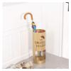 Umbrella Racks Golden Metal Umbrella Stand Umbrella Holder, Long and Short Umbrella Storage Basket at The Entrance of The Hotel Corridor, with 3 Hooks, 50x19cm view 1