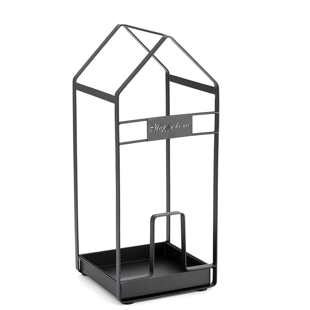 Umbrella Racks Black Metal Umbrella Stand Umbrella Holder, Large-Capacity Umbrella Basket On The Entrance Porch of The Hotel Foyer, with Hook and Mobile Drip Tray (Color : Black)