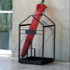 Umbrella Racks Black Metal Umbrella Stand Umbrella Holder, Large-Capacity Umbrella Basket On The Entrance Porch of The Hotel Foyer, with Hook and Mobile Drip Tray (Color : Black) view 2
