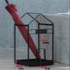 Umbrella Racks Black Metal Umbrella Stand Umbrella Holder, Large-Capacity Umbrella Basket On The Entrance Porch of The Hotel Foyer, with Hook and Mobile Drip Tray (Color : Black) view 3