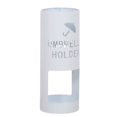 Umbrella Racks Wrought Iron Umbrella Stand Umbrella Holder, with 3 Hooks Home Hotel Office Freestanding Umbrella Basket, Waterproof and Rustproof, 50x19cm (Color : White)