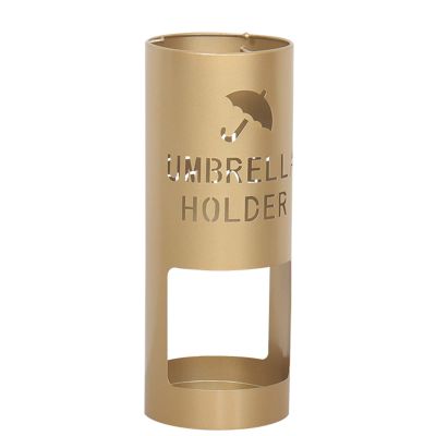 Umbrella Racks Wrought Iron Umbrella Stand Umbrella Holder, with 3 Hooks Home Hotel Office Freestanding Umbrella Basket, Waterproof and Rustproof, 50x19cm (Color : Gold)