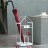 Umbrella Racks Metal Umbrella Stand Umbrella Holder, Large-Capacity Umbrella Basket On The Entrance Porch of The Hotel Foyer, with Hook and Mobile Drip Tray, 22x22x53cm (Color : White) view 4