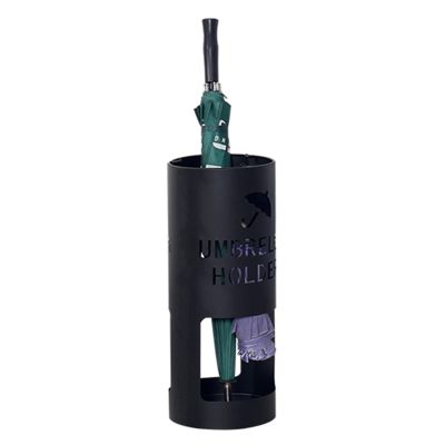 Umbrella Racks Black Wrought Iron Umbrella Stand Umbrella Holder, Large Capacity Umbrella Storage Basket at Hotel Entrance, with 3 Hooks and Drip Tray, 50x19cm