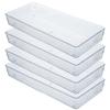 Kingrol 4-Pack Clear Drawer Organizer Bins, 15 x 6 x 2 Inch Desk & Kitchen Drawer Dividers for Utensils, Makeup, Jewelry, Office, Craft Supplies - Durable & Non-Slip Storage Containers view 1