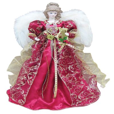 16" Red Christmas Angel Tree Topper