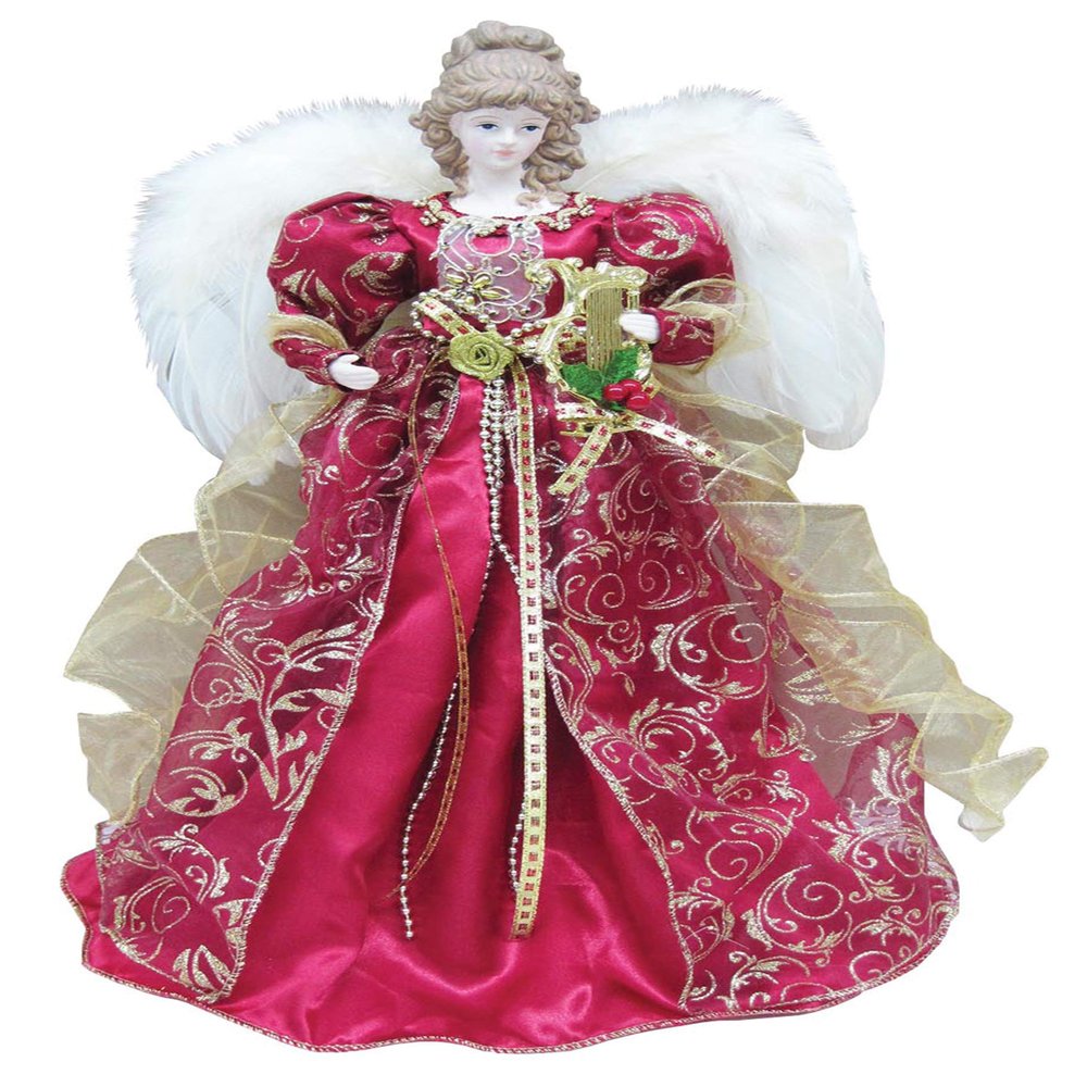 16" Red Christmas Angel Tree Topper