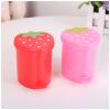 BxuxJar Strawberry Trash Can, 2PCS 1 Gallon Small Trash Cans Cutecore Room Decor Kawaii Cute Trash Can for Bedroom with 2 Rolls Garbage Bag and 20 PCS 3D Cartoon Stickers (Pink + Red, Small) view 1