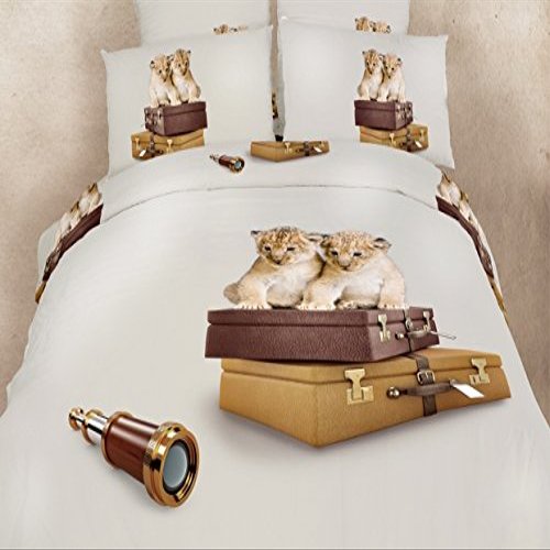 4 Piece Animal Print Bedding Duvet Cover Sheet Set44; Twin