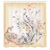 Ambesonne Abstract Shower Curtain, Peacock Bird Tail Feathers Plume Paisley Pattern Ornamental Design, Cloth Fabric Bathroom Decor Set with Hooks, 69" W x 84" L, Burnt Sienna view 2