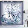Ambesonne Abstract Shower Curtain, Peacock Bird Tail Feathers Plume Paisley Pattern Ornamental Design, Cloth Fabric Bathroom Decor Set with Hooks, 69" W x 84" L, Pale Ceil view 1