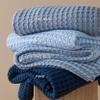Bedsure Cooling Cotton Waffle Queen Size Blanket - Lightweight Breathable Blanket of Rayon Derived from Bamboo for Hot Sleepers, Luxury Throws for Bed, Couch and Sofa, Sky Blue, 90x90 Inches view 3