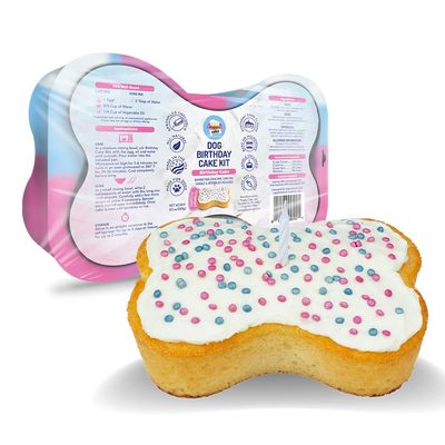 Puppy Cake Dog Birthday Cake Kit Complete Cake and Icing Mix, Candle, and Silicone Pan - Birthday Cake Flavor w/Sprinkles Bake or Microwave, Perfect for Celebrating Your Dogs Day Made in USA