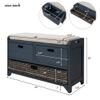 P PURLOVE Wood Storage Bench with Removable Basket and 2 Drawer,Fully Assembled Entryway Storage Bench Shoe Bench with Removable Cushion for Hallway Entryway Living Room view 2