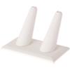 Plymor White Faux Leather Ring Finger Display, Double on Rectangular Base, 3.625" W x 2.125" D x 2.25" H view 1