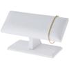 Plymor White Faux Leather Cushion Top T-Bar Bracelet Display Stand, 7.25" W x 3.25" D x 4.5" H (Pack of 6) view 2