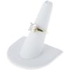 Plymor White Faux Leather Ring Finger Display, Single on U-Shaped Base, 2" W x 2" D x 2" H (Pack of 3) view 2