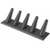 Plymor Gray Faux Leather Ring Finger Display, Five on Rectangular Base, 8" W x 2.125" D x 2.5" H (Pack of 6) view 1
