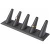 Plymor Gray Faux Leather Ring Finger Display, Five on Rectangular Base, 8" W x 2.125" D x 2.5" H (Pack of 6) view 2