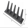 Plymor Gray Faux Leather Ring Finger Display, Five on Rectangular Base, 8" W x 2.125" D x 2.5" H (Pack of 6) view 3