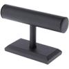 Plymor Black Faux Leather T-Bar Bracelet Display Stand, 7.5" W x 5" H (Pack of 12) view 1