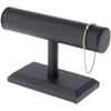 Plymor Black Faux Leather T-Bar Bracelet Display Stand, 7.5" W x 5" H (Pack of 12) view 2