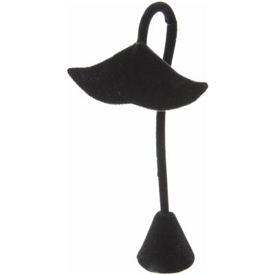 Plymor Black Velvet Fish Tail Style, Four Pair Earring Display Stand, 3.25" W x 2" D x 5.625" H (Pack of 12)