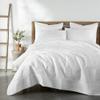 Levtex Home/Birch Hill - Belgrade Quilt Set - Full/Queen + Two Standard Shams - Quilted Velvet - White Palm - Quilt Size (88x92in.) and Pillow Sham Size (26x20in.)- Polyester Velvet and Microfiber view 2
