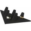 Plymor Black Velvet Ring Finger Display, Six on Triangular Base, 7" W x 3.25" D x 1.5" H (Pack of 12) view 2