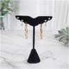 Plymor Black Velvet Wing Shaped, Three Pair Earring Display Stand, 3" W x 1.25" D x 4.75" H (Pack of 12) view 3
