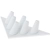 Plymor White Faux Leather Ring Finger Display, Six on Triangular Base, 7" W x 3.25" D x 1.5" H (Pack of 6) view 1