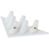 Plymor White Faux Leather Ring Finger Display, Six on Triangular Base, 7" W x 3.25" D x 1.5" H (Pack of 6) view 2